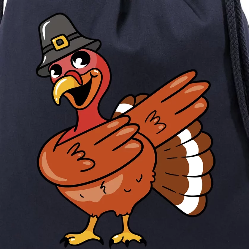 Funny Dabbing Turkey Happy Thanksgiving Day Cute Gift Drawstring Bag