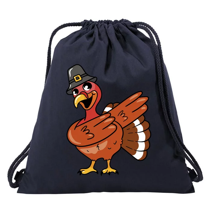 Funny Dabbing Turkey Happy Thanksgiving Day Cute Gift Drawstring Bag