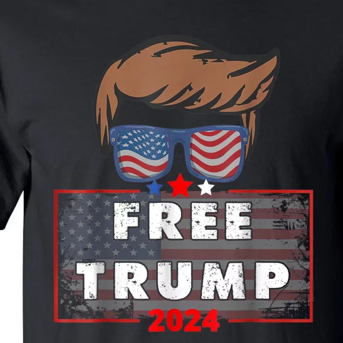 Free Donald Trump Republican Support Pro Trump American Flag Tall T-Shirt