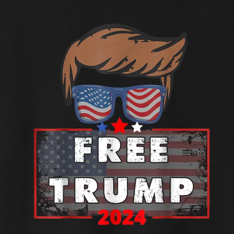 Free Donald Trump Republican Support Pro Trump American Flag Women's Crop Top Tee