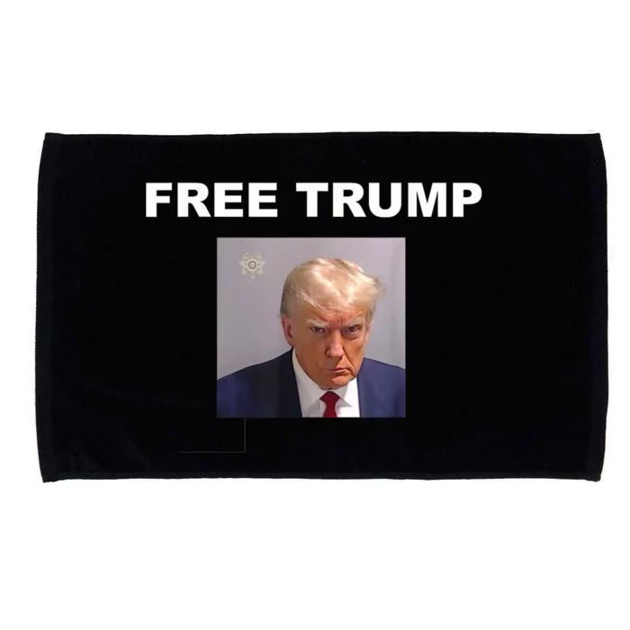 Free Donald Trump Mug Shot Republican President MAGA 2024 Microfiber Hand Towel