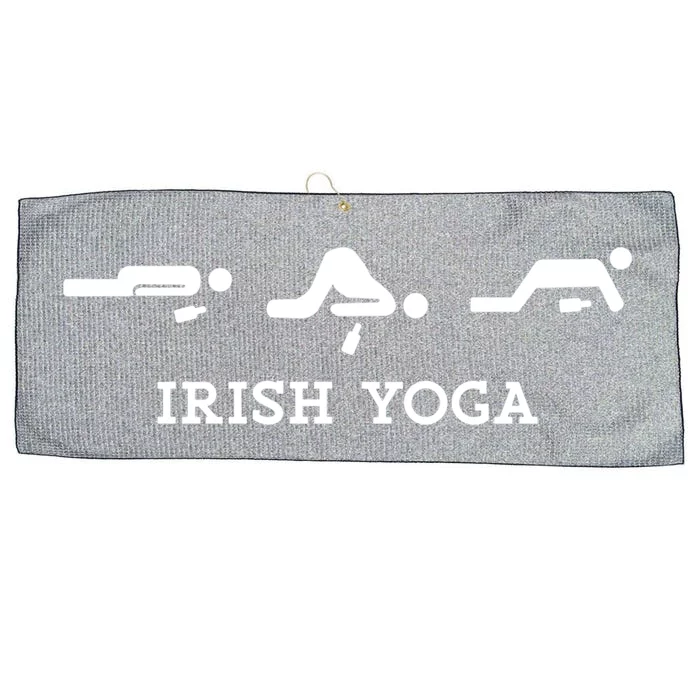 Funny Drunk Tipsy Irish Yoga St Patrick's Holiday Ing Cute Gift Large Microfiber Waffle Golf Towel