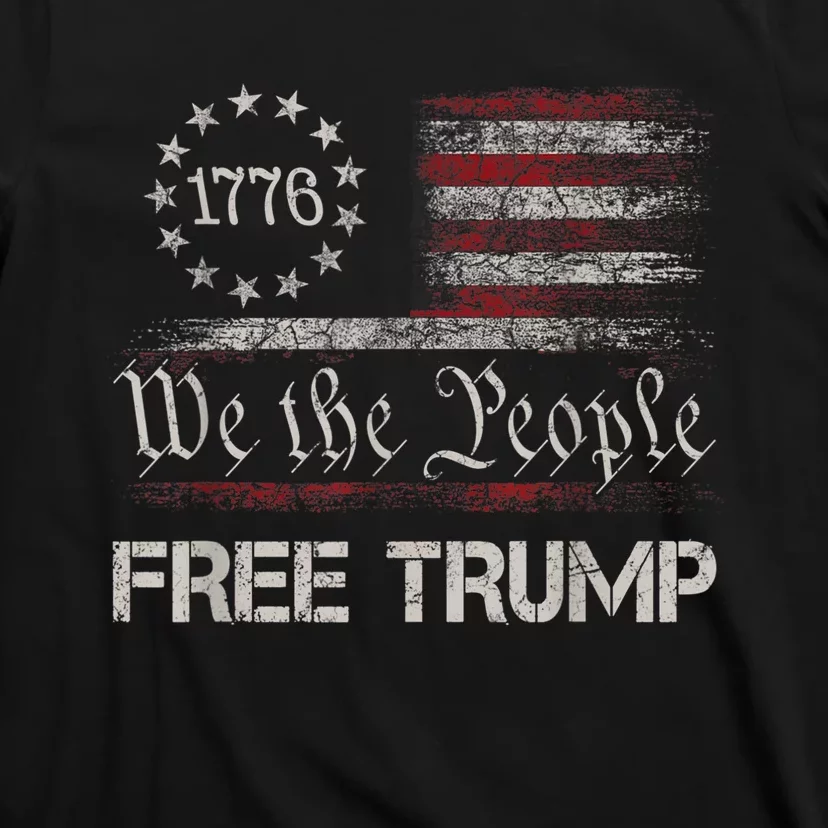 Free Donald Trump Republican Support Pro Trump American Flag T-Shirt