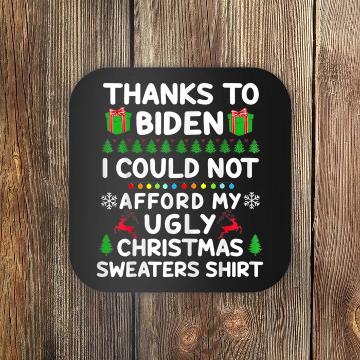 Funny Due To Inflation Ugly Christmas Sweaters Coaster