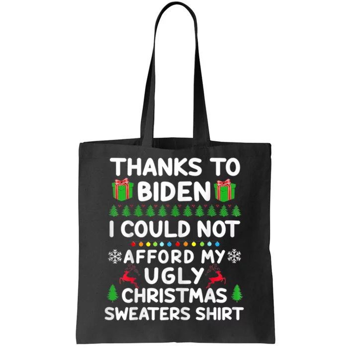 Funny Due To Inflation Ugly Christmas Sweaters Tote Bag