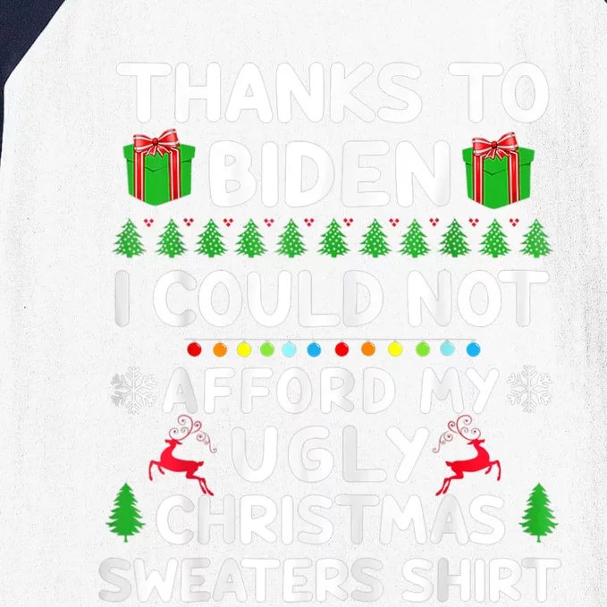 Funny Due To Inflation Ugly Christmas Sweaters Baseball Sleeve Shirt