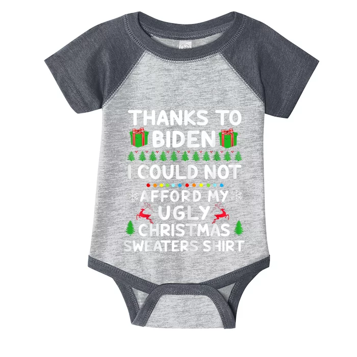 Funny Due To Inflation Ugly Christmas Sweaters Infant Baby Jersey Bodysuit