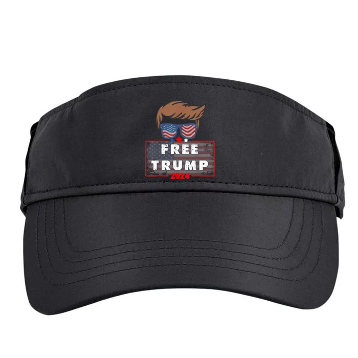 Free Donald Trump Republican Support Pro Trump American Flag Adult Drive Performance Visor