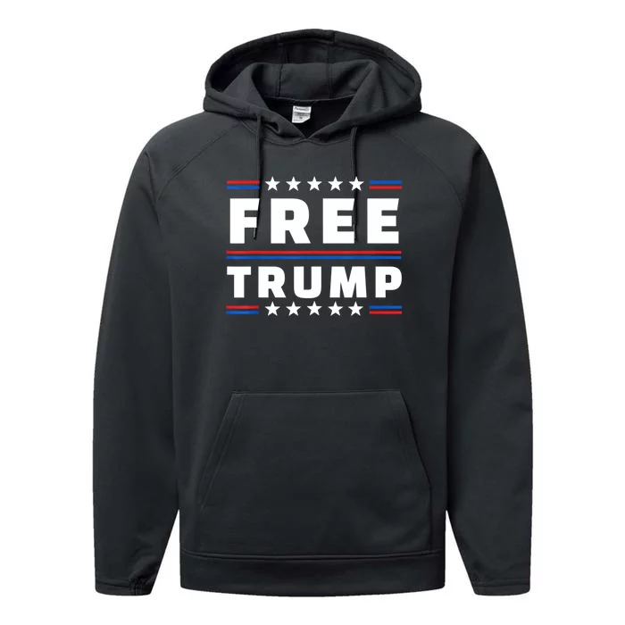 Free Donald Trump Republican Support Performance Fleece Hoodie