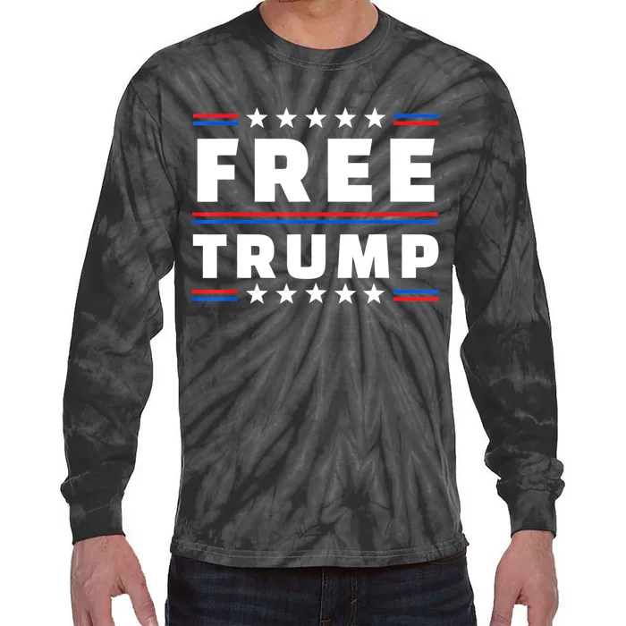 Free Donald Trump Republican Support Tie-Dye Long Sleeve Shirt