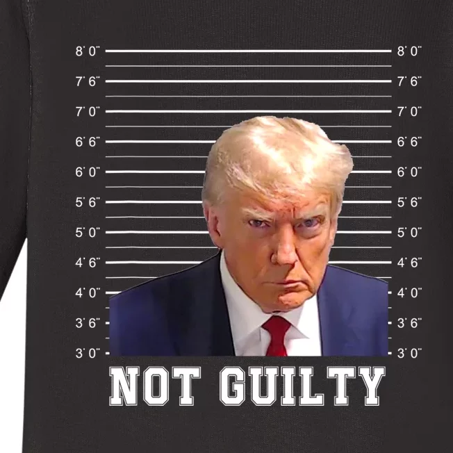 Free Donald Trump Mug Shot Republican President MAGA 2024 Baby Long Sleeve Bodysuit