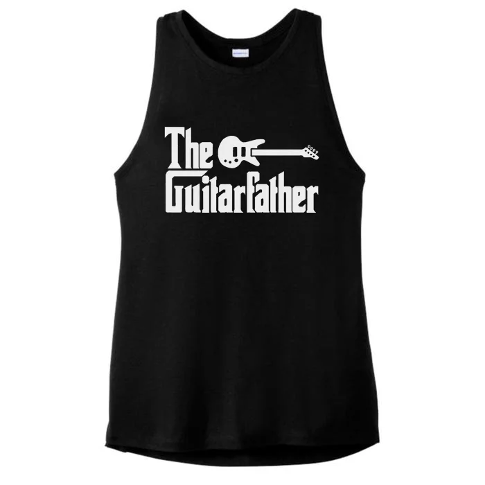 Fathers Day The Guitarfather Musician Guitarist Dad Gift Ladies Tri-Blend Wicking Tank