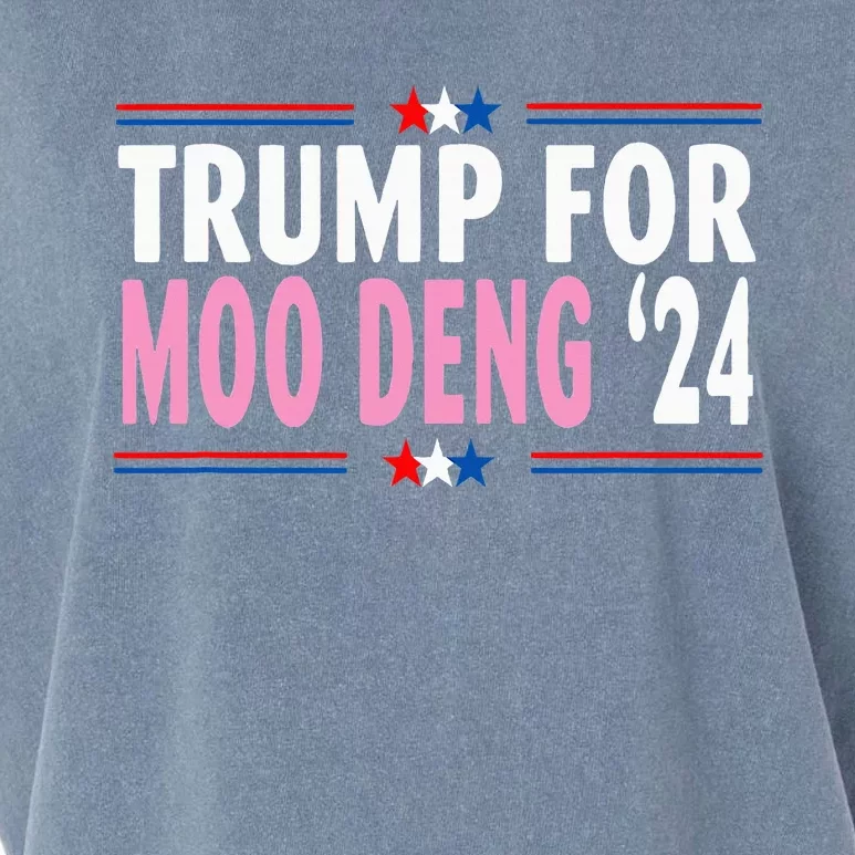 Funny Donald Trump For Moo Deng Cute Hippopotamus 2024 Garment-Dyed Women's Muscle Tee