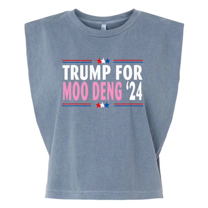 Funny Donald Trump For Moo Deng Cute Hippopotamus 2024 Garment-Dyed Women's Muscle Tee