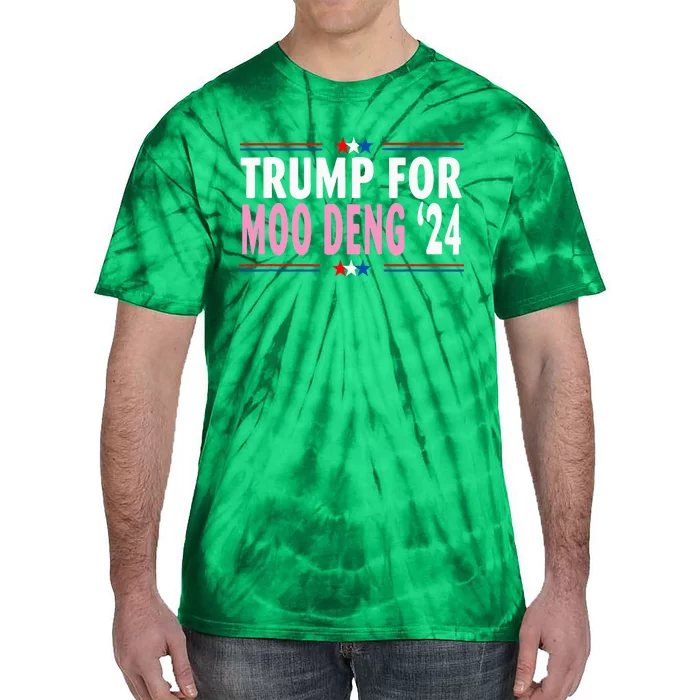 Funny Donald Trump For Moo Deng Cute Hippopotamus 2024 Tie-Dye T-Shirt