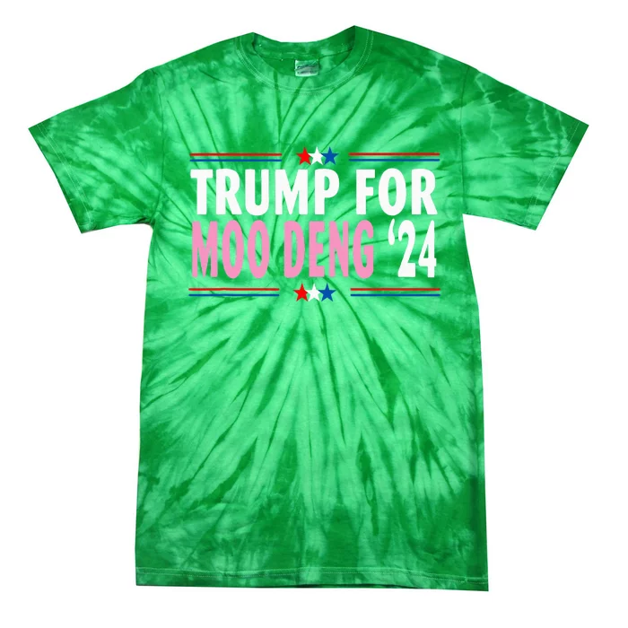 Funny Donald Trump For Moo Deng Cute Hippopotamus 2024 Tie-Dye T-Shirt