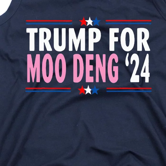 Funny Donald Trump For Moo Deng Cute Hippopotamus 2024 Tank Top