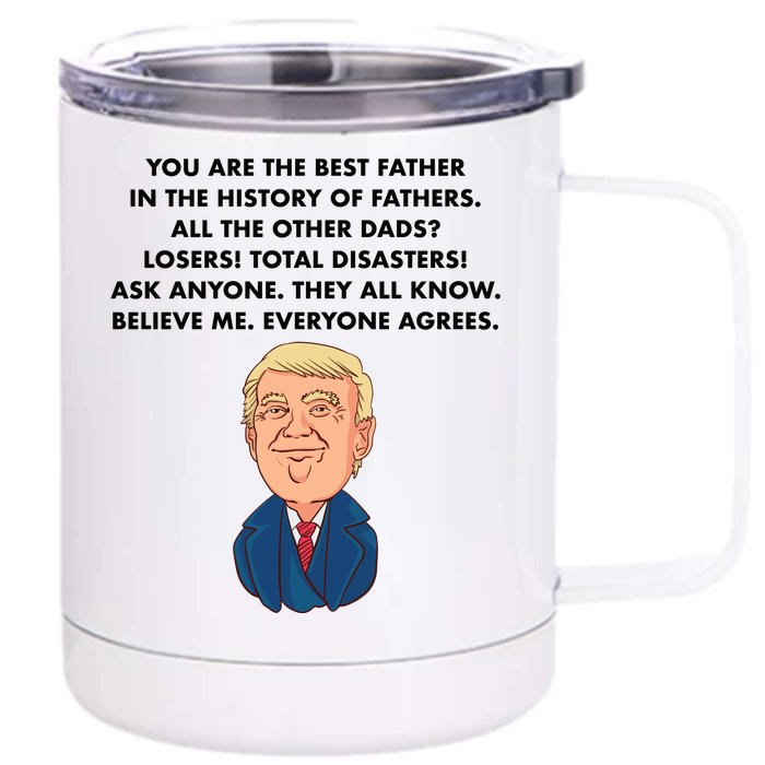 Funny Donald Trump Father's Day Gift Front & Back 12oz Stainless Steel Tumbler Cup