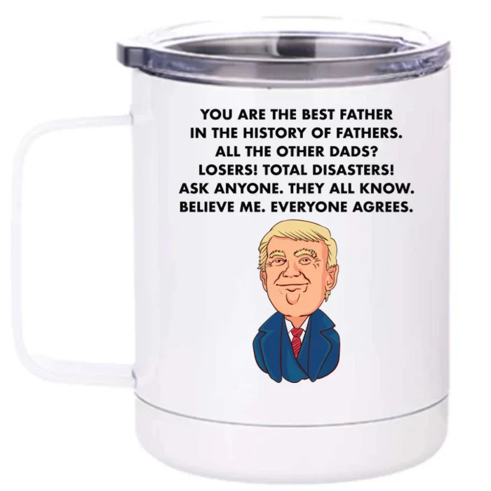 Funny Donald Trump Father's Day Gift Front & Back 12oz Stainless Steel Tumbler Cup