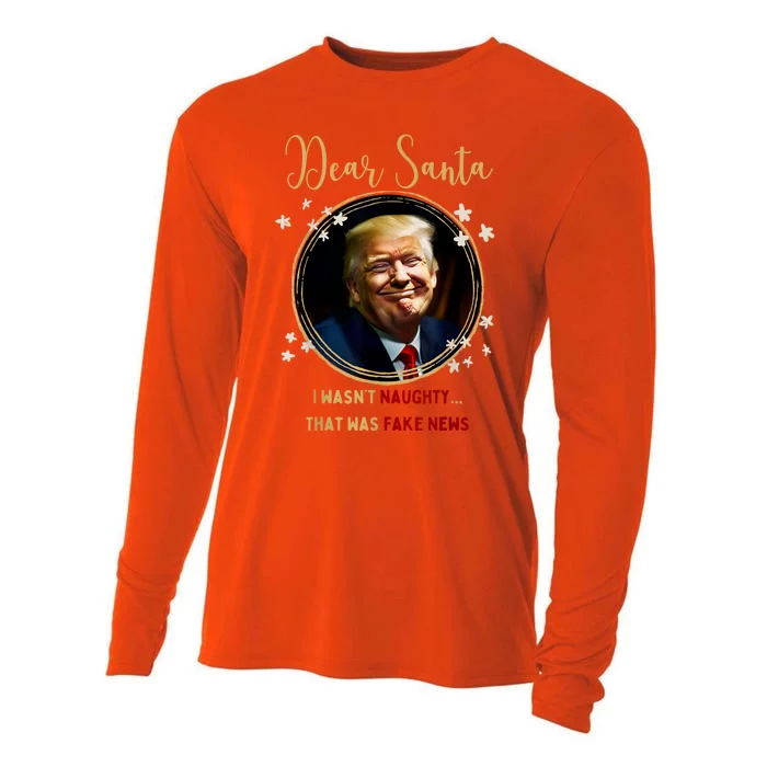 Funny Donald Trump Dear Santa I WasnT Naughty Christmas Mug Cooling Performance Long Sleeve Crew