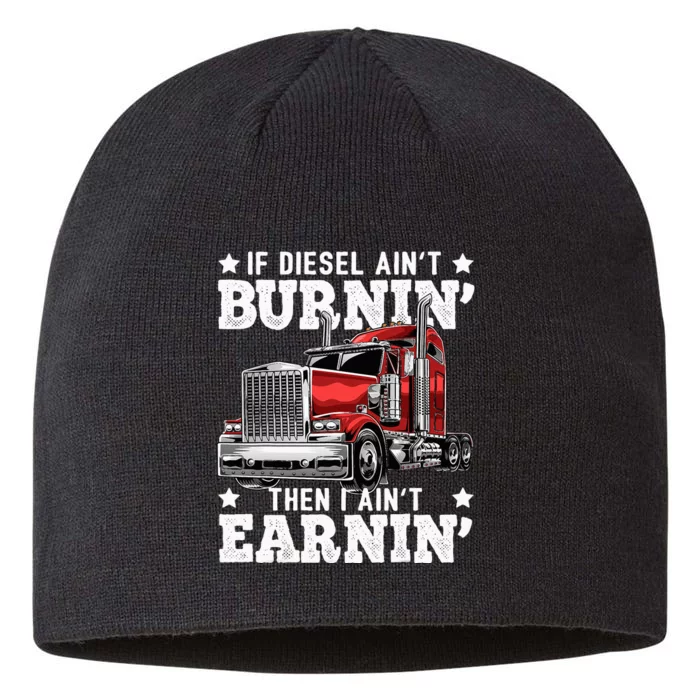 Funny Diesel Trucker Big Rig Semitrailer Truck Driver 8 1/2in Sustainable Knit Beanie