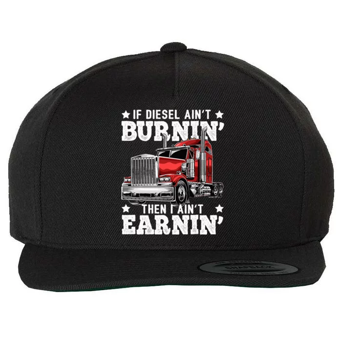 Funny Diesel Trucker Big Rig Semitrailer Truck Driver Wool Snapback Cap