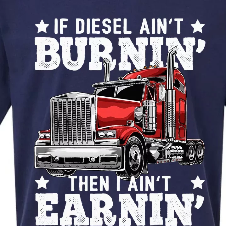 Funny Diesel Trucker Big Rig Semitrailer Truck Driver Sueded Cloud Jersey T-Shirt