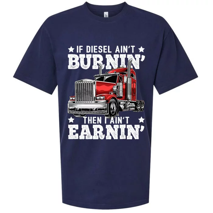 Funny Diesel Trucker Big Rig Semitrailer Truck Driver Sueded Cloud Jersey T-Shirt