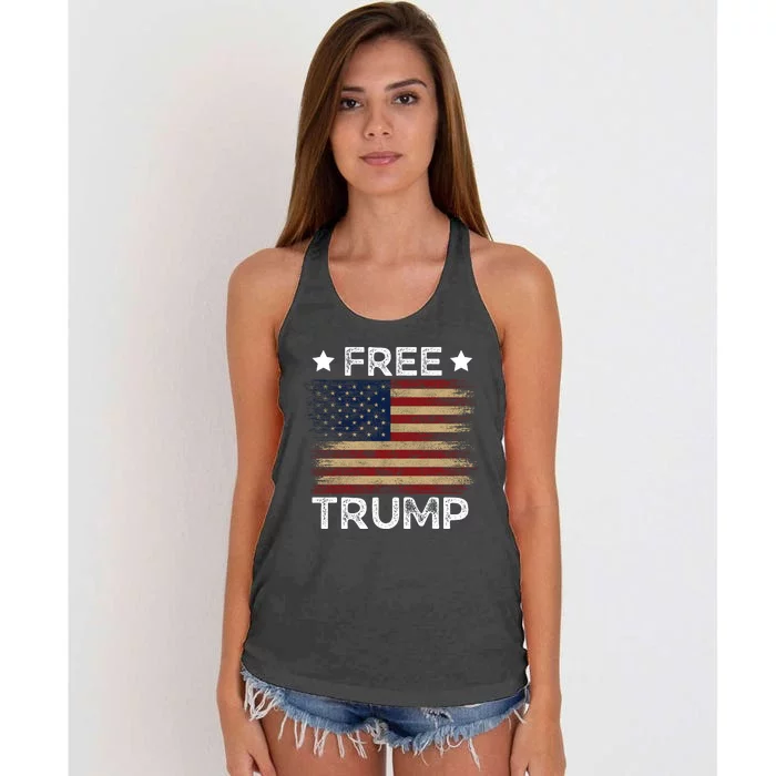 Free Donald Trump Republican Support Women's Knotted Racerback Tank