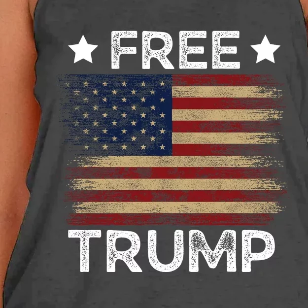 Free Donald Trump Republican Support Women's Knotted Racerback Tank