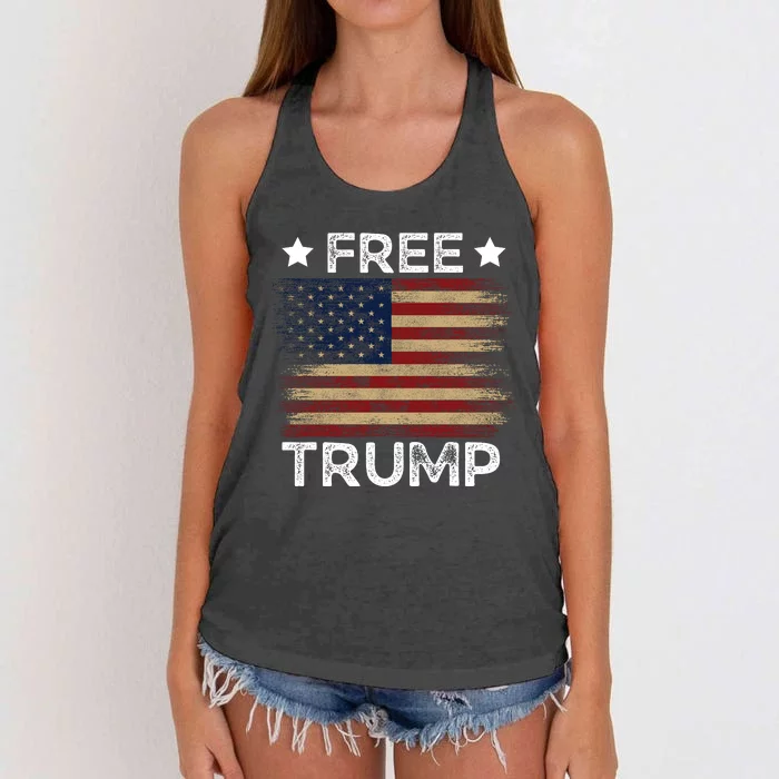 Free Donald Trump Republican Support Women's Knotted Racerback Tank