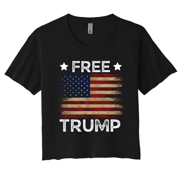 Free Donald Trump Republican Support Women's Crop Top Tee