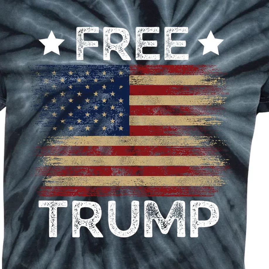 Free Donald Trump Republican Support Kids Tie-Dye T-Shirt