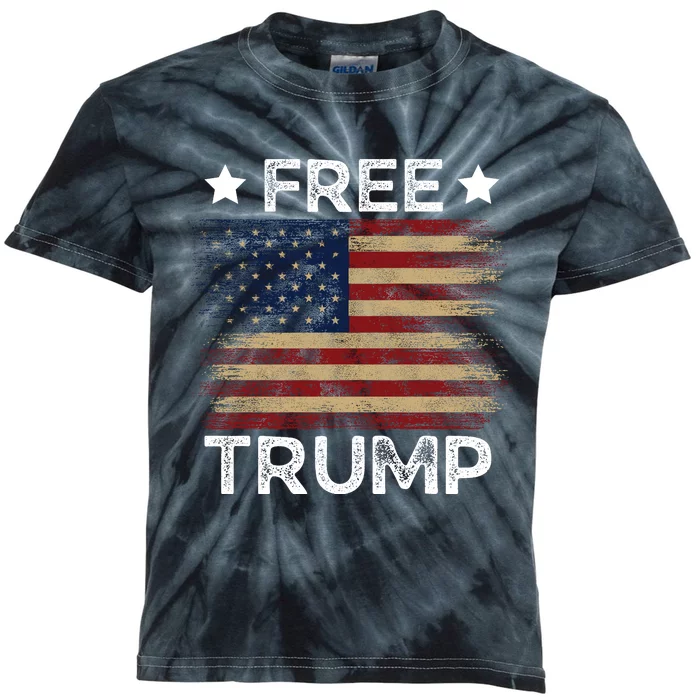 Free Donald Trump Republican Support Kids Tie-Dye T-Shirt