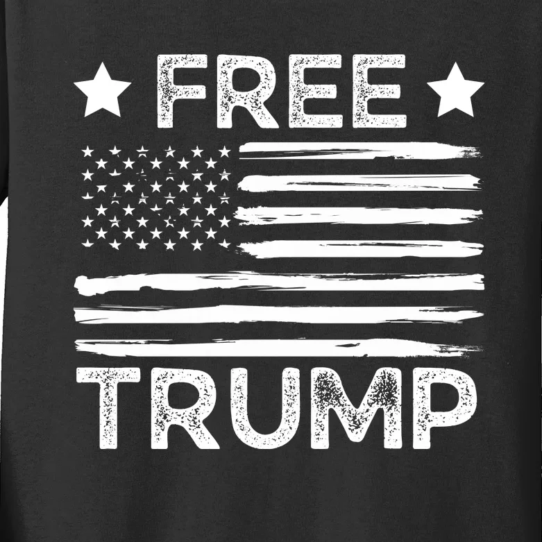 Free Donald Trump Republican Support Kids Long Sleeve Shirt