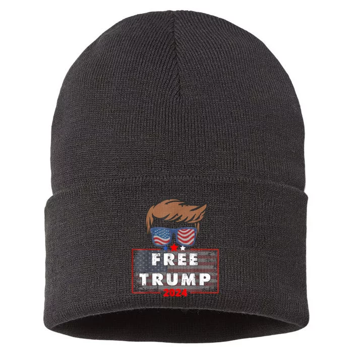 Free Donald Trump Republican Support Sustainable Knit Beanie