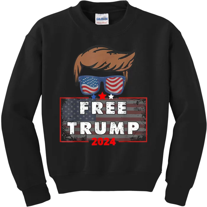 Free Donald Trump Republican Support Kids Sweatshirt