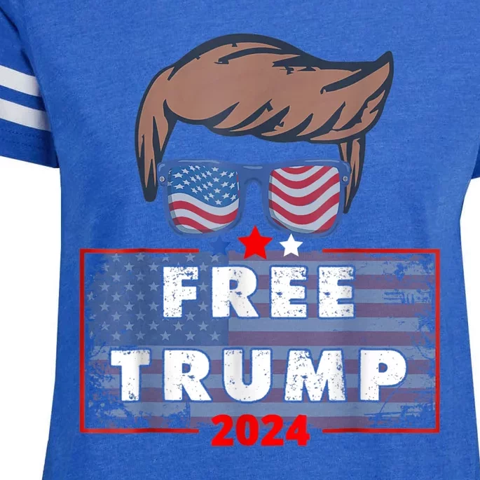 Free Donald Trump Republican Support Enza Ladies Jersey Football T-Shirt