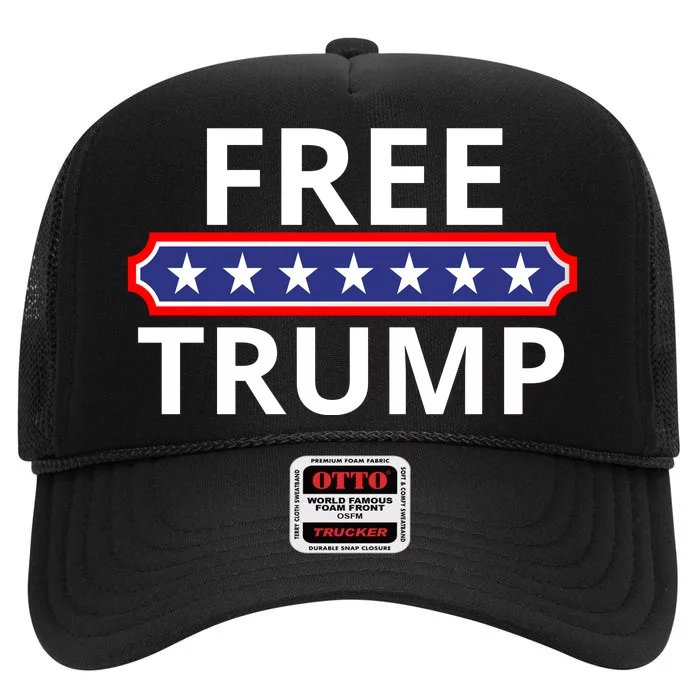 Free Donald Trump Republican Support High Crown Mesh Trucker Hat