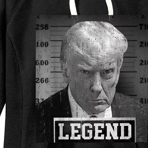 Free Donald Trump Mug Shot Republican President MAGA 2024 Women's Fleece Hoodie