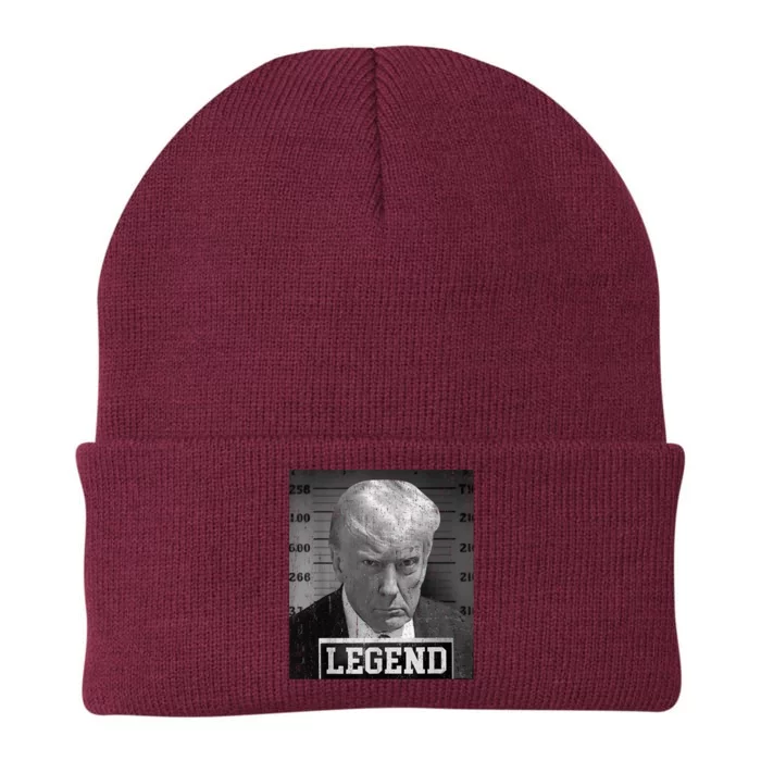 Free Donald Trump Mug Shot Republican President MAGA 2024 Knit Cap Winter Beanie