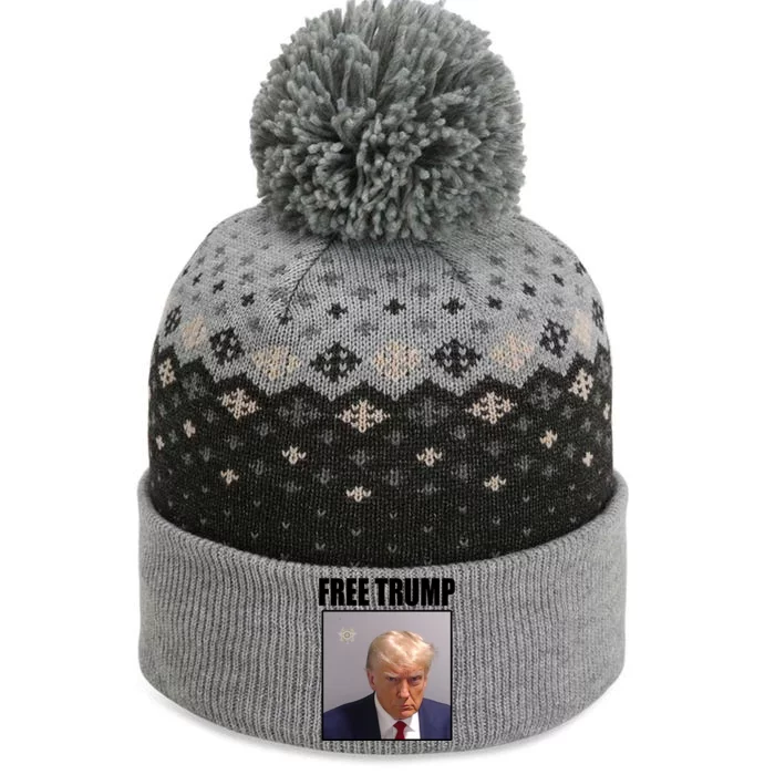 Free Donald Trump Mugshot Election The Baniff Cuffed Pom Beanie