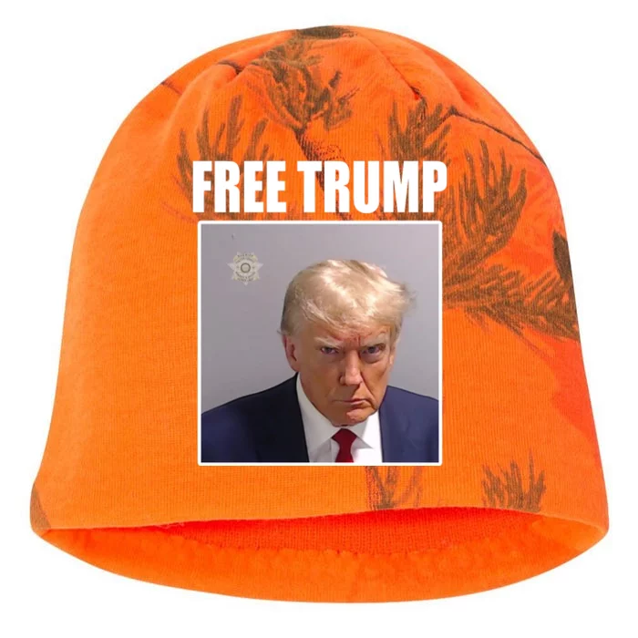 Free Donald Trump Mugshot Election Kati - Camo Knit Beanie