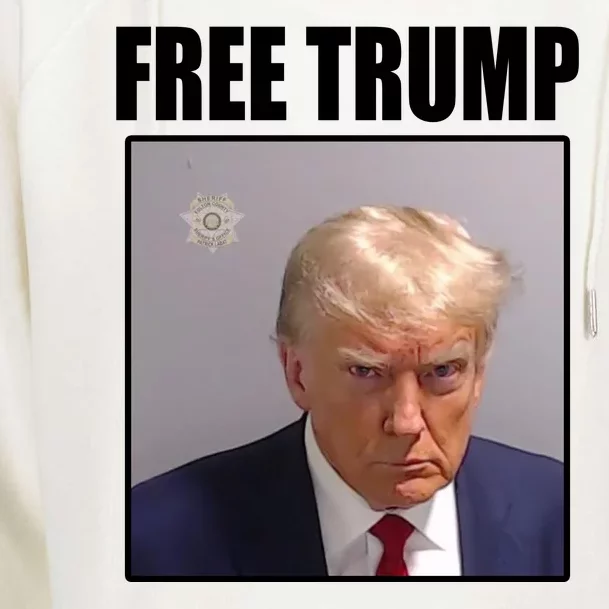 Free Donald Trump Mugshot Election Womens Funnel Neck Pullover Hood