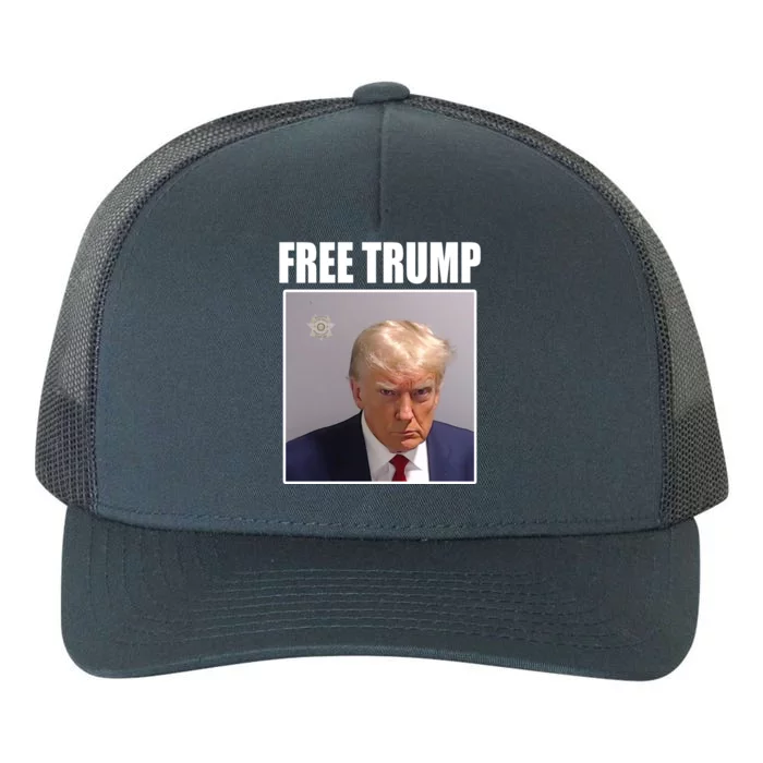 Free Donald Trump Mugshot Election Yupoong Adult 5-Panel Trucker Hat