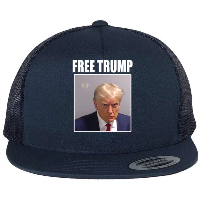 Free Donald Trump Mugshot Election Flat Bill Trucker Hat