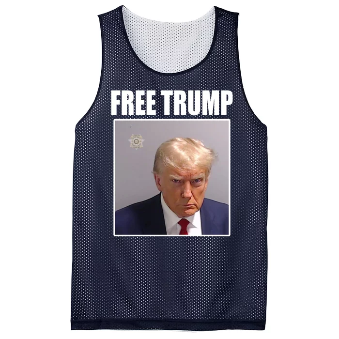 Free Donald Trump Mugshot Election Mesh Reversible Basketball Jersey Tank