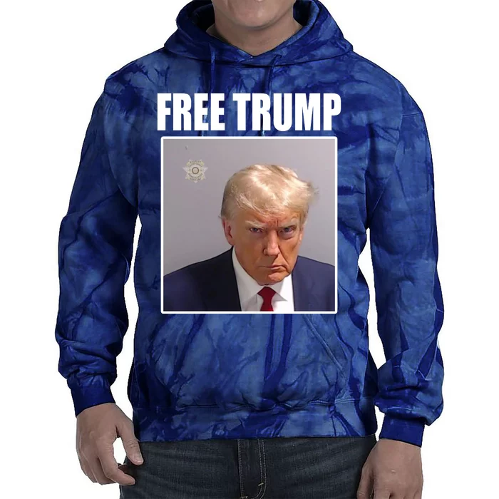 Free Donald Trump Mugshot Election Tie Dye Hoodie