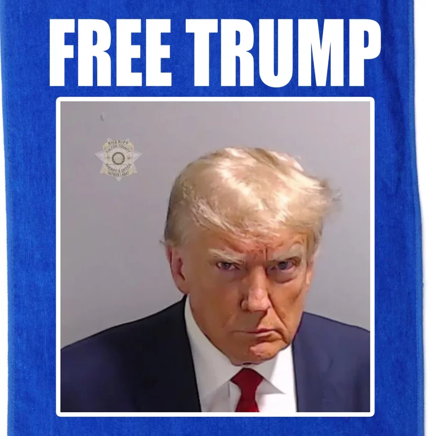 Free Donald Trump Mugshot Election Platinum Collection Golf Towel