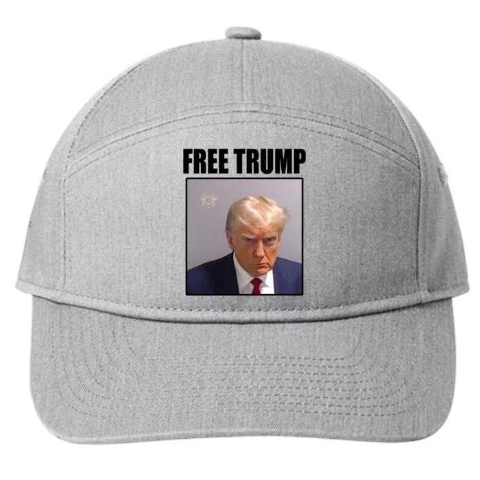 Free Donald Trump Mugshot Election 7-Panel Snapback Hat